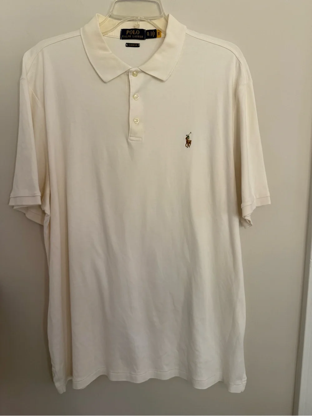 Polo by Ralph Lauren Men's Cream Classic Fit Polo Shirt size XL